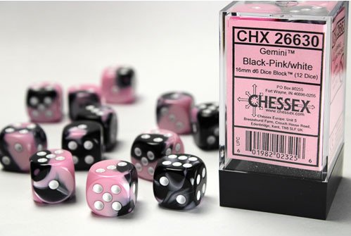 Chessex Dice:  16mm Dice Block (12 dice)