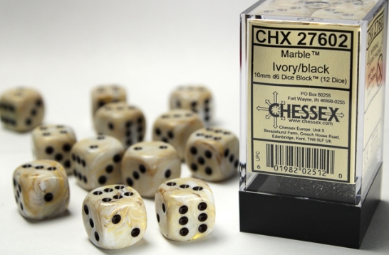 Chessex Dice:  16mm Dice Block (12 dice)