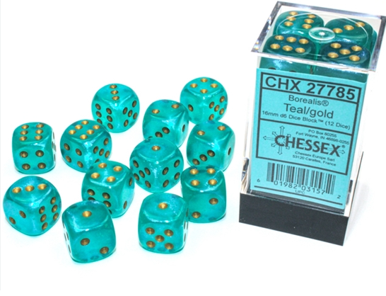 Chessex Dice:  16mm Dice Block (12 dice)