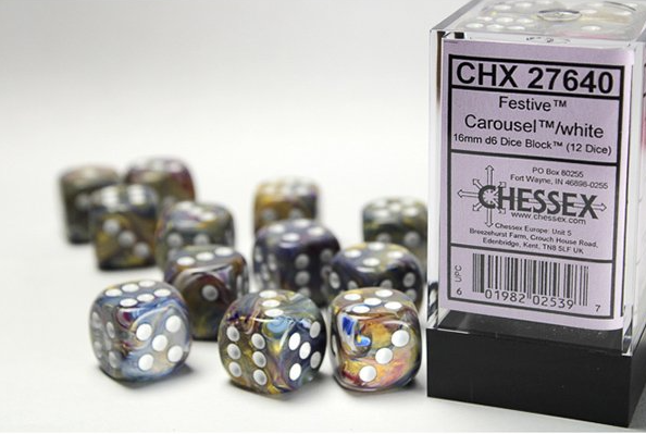 Chessex Dice:  16mm Dice Block (12 dice)