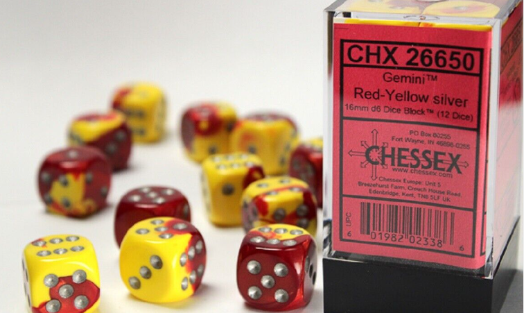 Chessex Dice:  16mm Dice Block (12 dice)