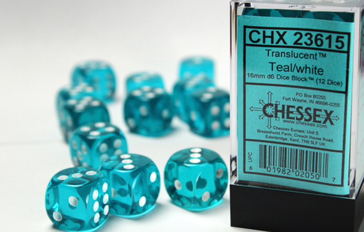 Chessex Dice:  16mm Dice Block (12 dice)