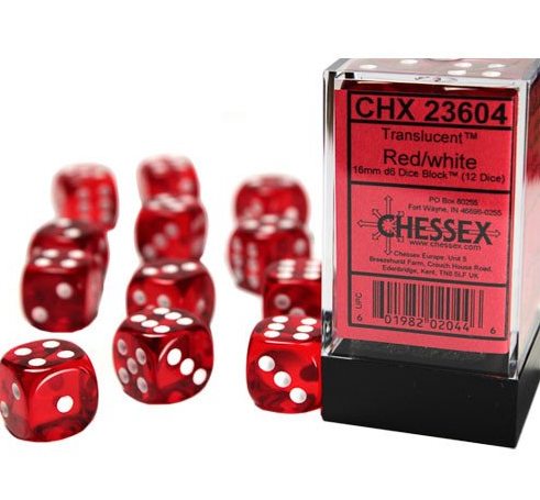 Chessex Dice:  16mm Dice Block (12 dice)