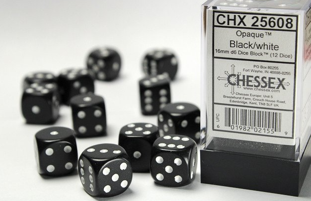 Chessex Dice:  16mm Dice Block (12 dice)