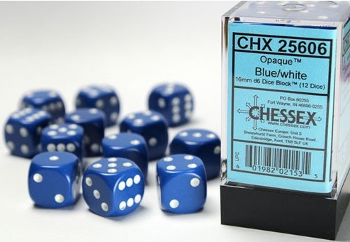 Chessex Dice:  16mm Dice Block (12 dice)