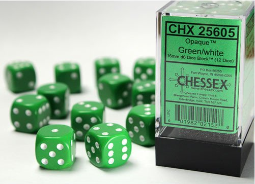 Chessex Dice:  16mm Dice Block (12 dice)