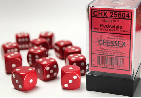 Chessex Dice:  16mm Dice Block (12 dice)