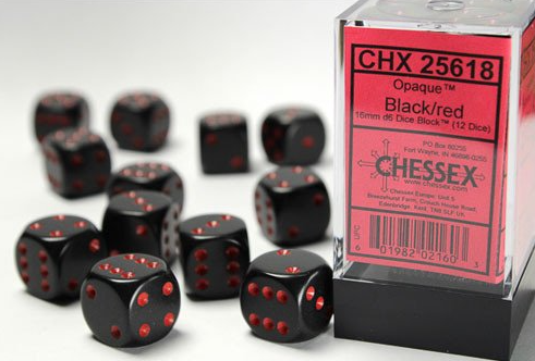 Chessex Dice:  16mm Dice Block (12 dice)