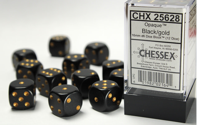 Chessex Dice:  16mm Dice Block (12 dice)