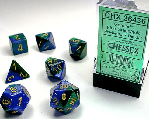 Chessex Dice: 7-Die Sets (Various Colors)