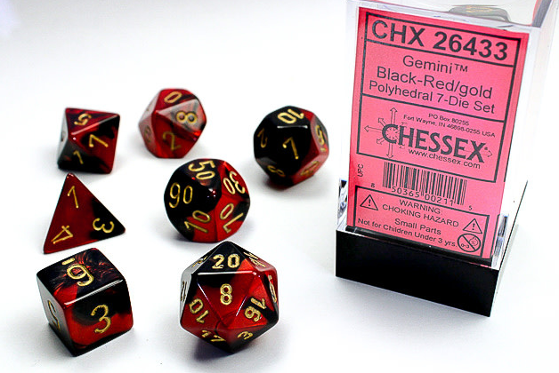 Chessex Dice: 7-Die Sets (Various Colors)