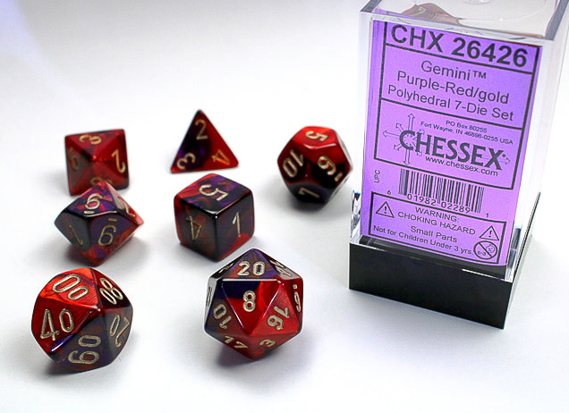 Chessex Dice: 7-Die Sets (Various Colors)