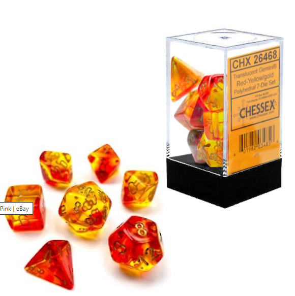 Chessex Dice: 7-Die Sets (Various Colors)