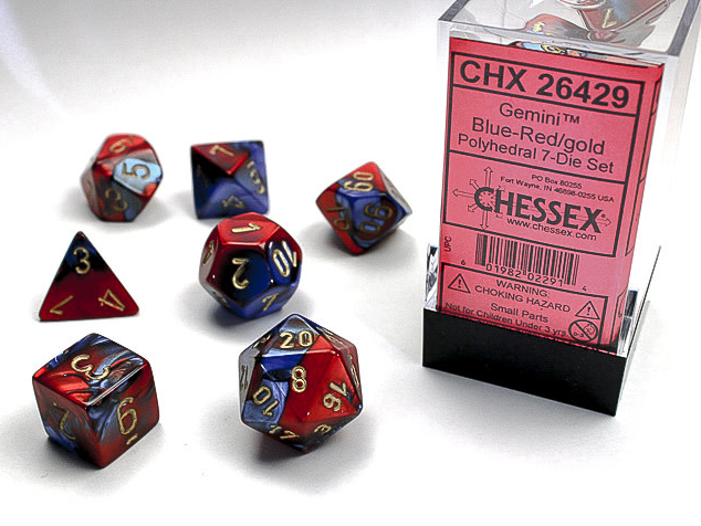 Chessex Dice: 7-Die Sets (Various Colors)