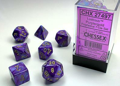 Chessex Dice: 7-Die Sets (Various Colors)