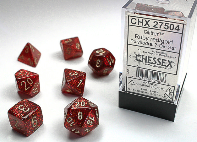 Chessex Dice: 7-Die Sets (Various Colors)