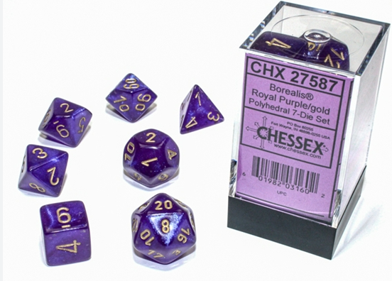 Chessex Dice: 7-Die Sets (Various Colors)