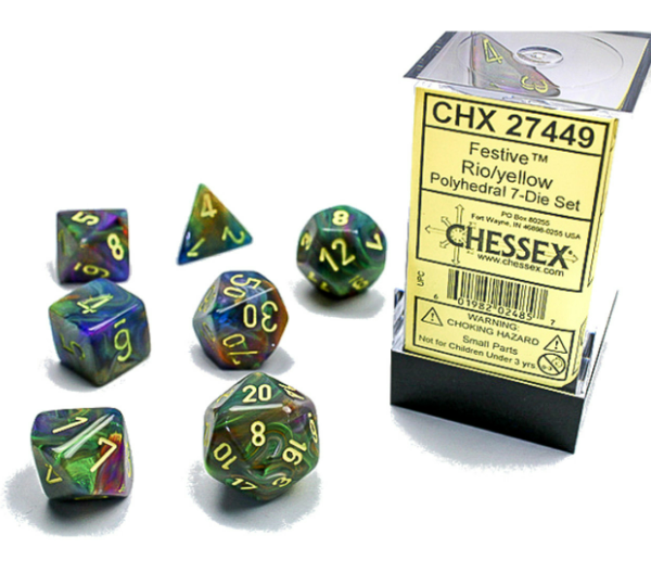 Chessex Dice: 7-Die Sets (Various Colors)