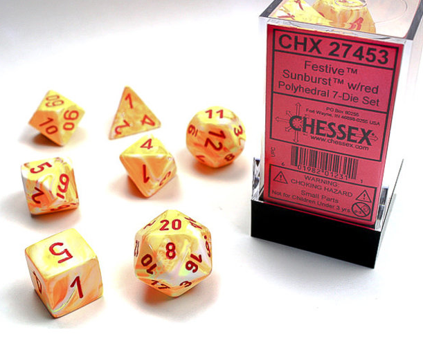 Chessex Dice: 7-Die Sets (Various Colors)