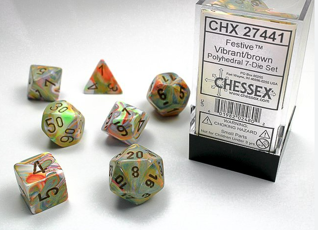 Chessex Dice: 7-Die Sets (Various Colors)