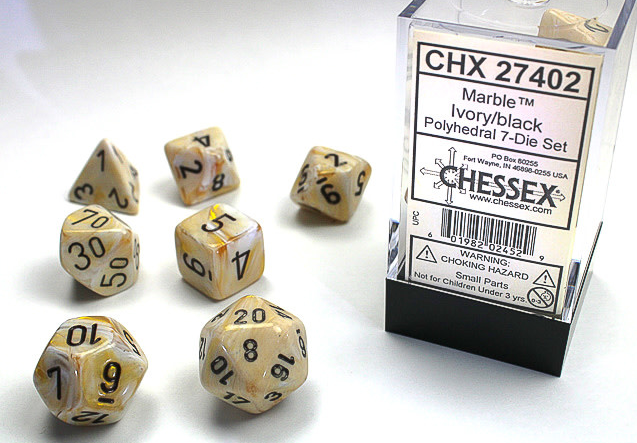 Chessex Dice: 7-Die Sets (Various Colors)