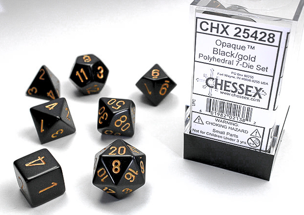 Chessex Dice: 7-Die Sets (Various Colors)