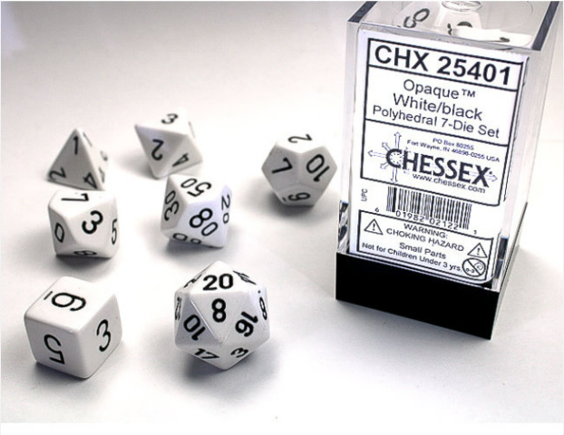 Chessex Dice: 7-Die Sets (Various Colors)