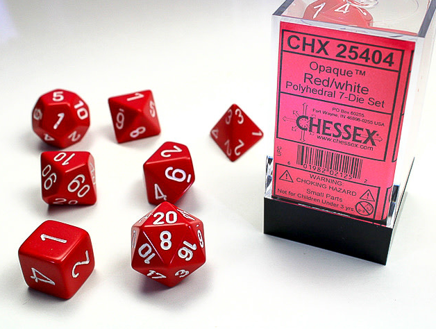 Chessex Dice: 7-Die Sets (Various Colors)