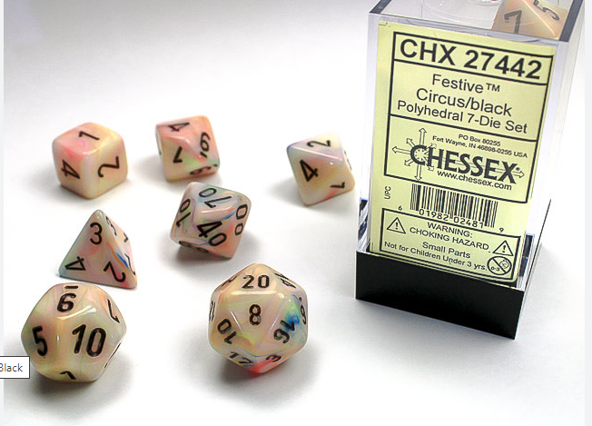 Chessex Dice: 7-Die Sets (Various Colors)