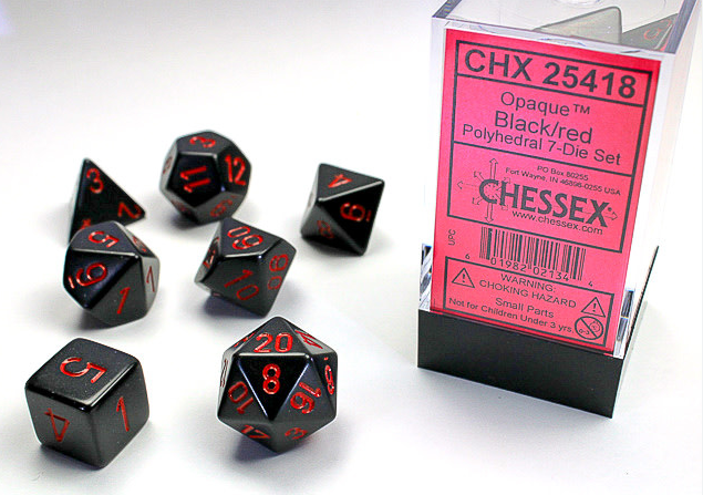 Chessex Dice: 7-Die Sets (Various Colors)