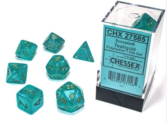 Chessex Dice: 7-Die Sets (Various Colors)