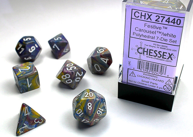 Chessex Dice: 7-Die Sets (Various Colors)