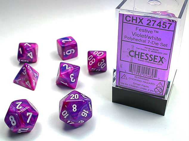 Chessex Dice: 7-Die Sets (Various Colors)