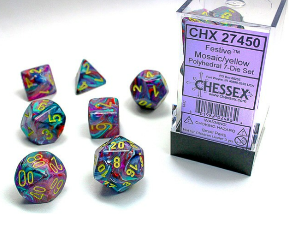 Chessex Dice: 7-Die Sets (Various Colors)