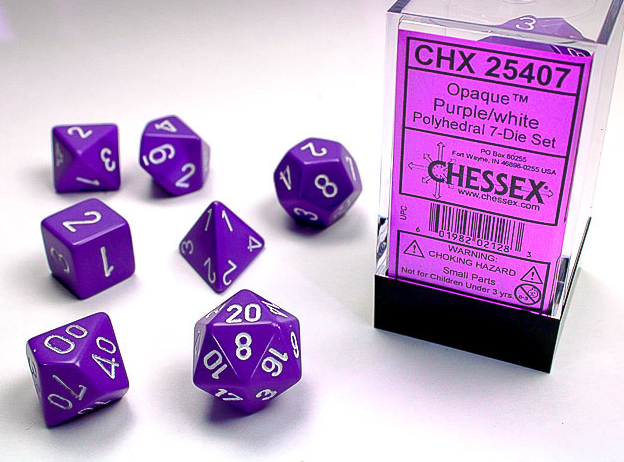 Chessex Dice: 7-Die Sets (Various Colors)