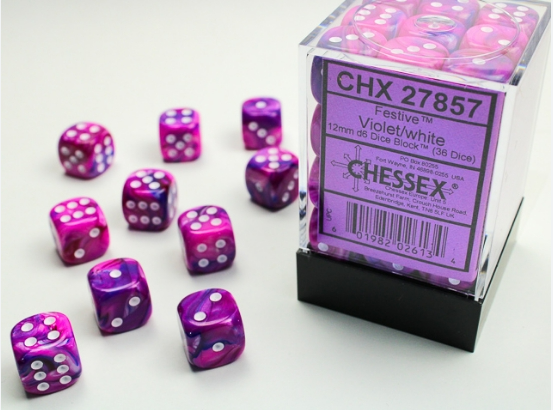 Chessex Dice:  12mm Dice Blocks (36 dice)