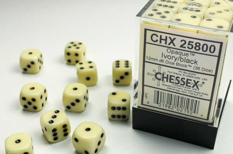 Chessex Dice:  12mm Dice Blocks (36 dice)