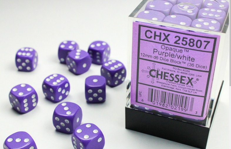 Chessex Dice:  12mm Dice Blocks (36 dice)