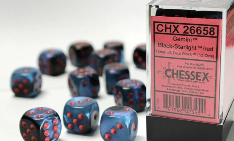 Chessex Dice:  16mm Dice Block (12 dice)