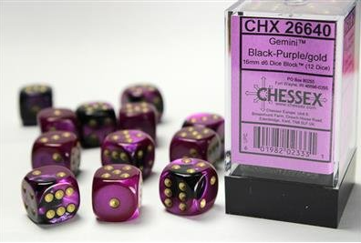 Chessex Dice:  16mm Dice Block (12 dice)