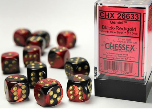 Chessex Dice:  16mm Dice Block (12 dice)