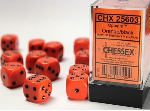 Chessex Dice:  16mm Dice Block (12 dice)