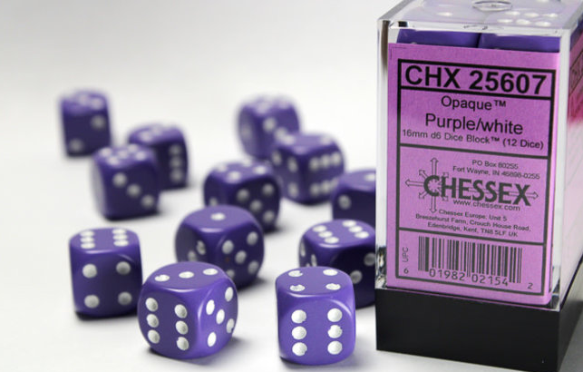 Chessex Dice:  16mm Dice Block (12 dice)