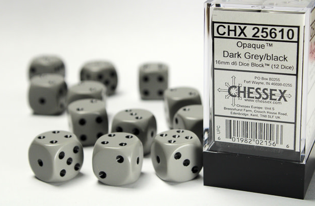 Chessex Dice:  16mm Dice Block (12 dice)