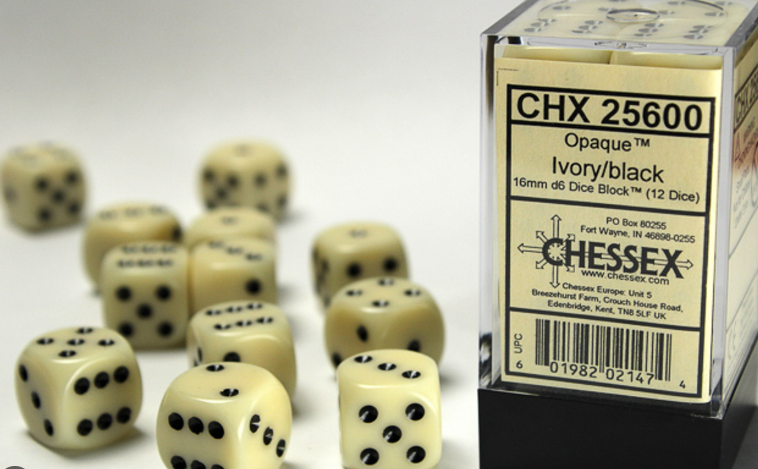 Chessex Dice:  16mm Dice Block (12 dice)