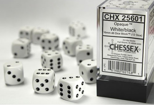 Chessex Dice:  16mm Dice Block (12 dice)