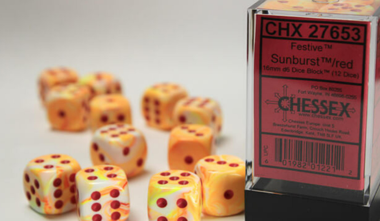 Chessex Dice:  16mm Dice Block (12 dice)