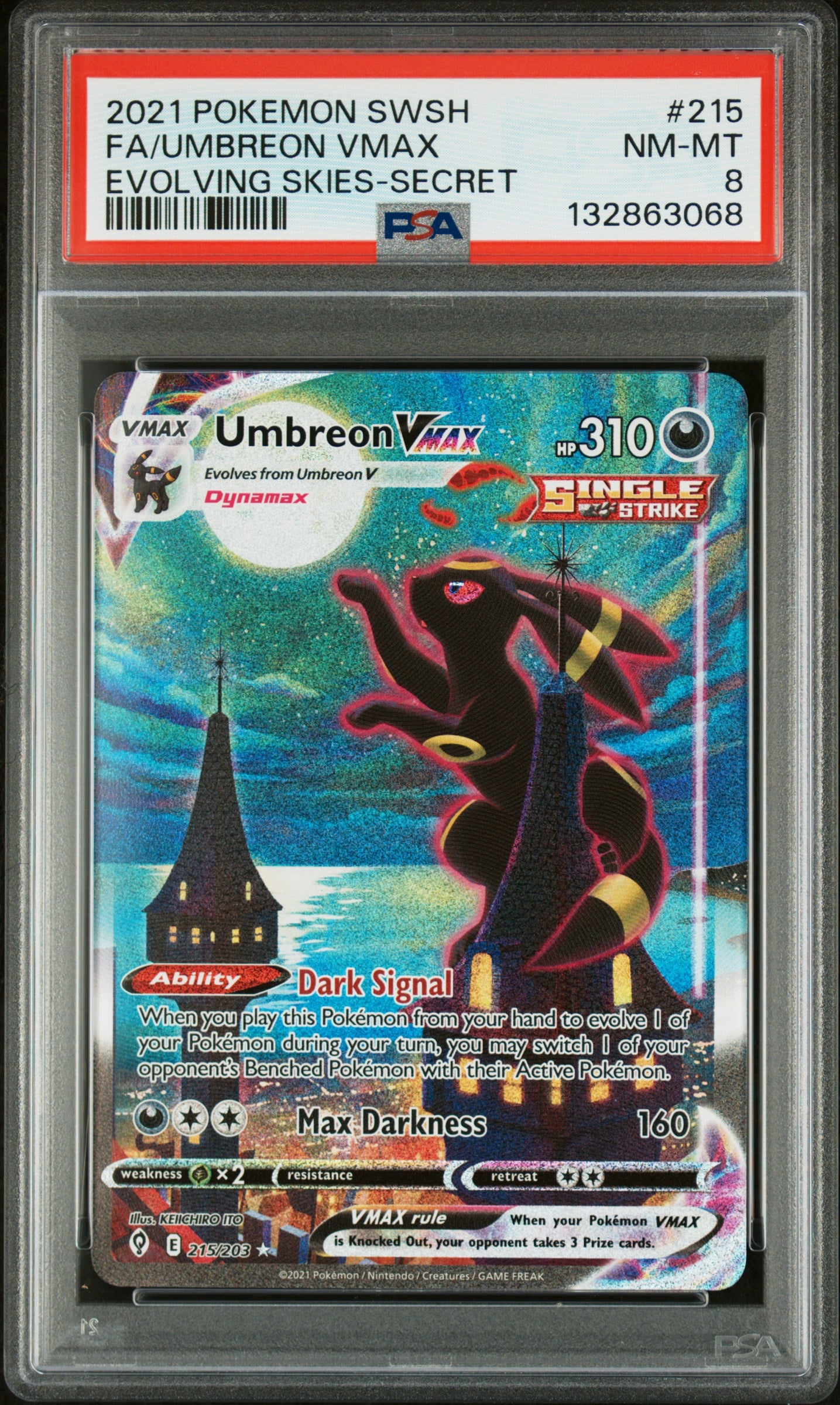 Umbreon Vmax - 215 PSA 8