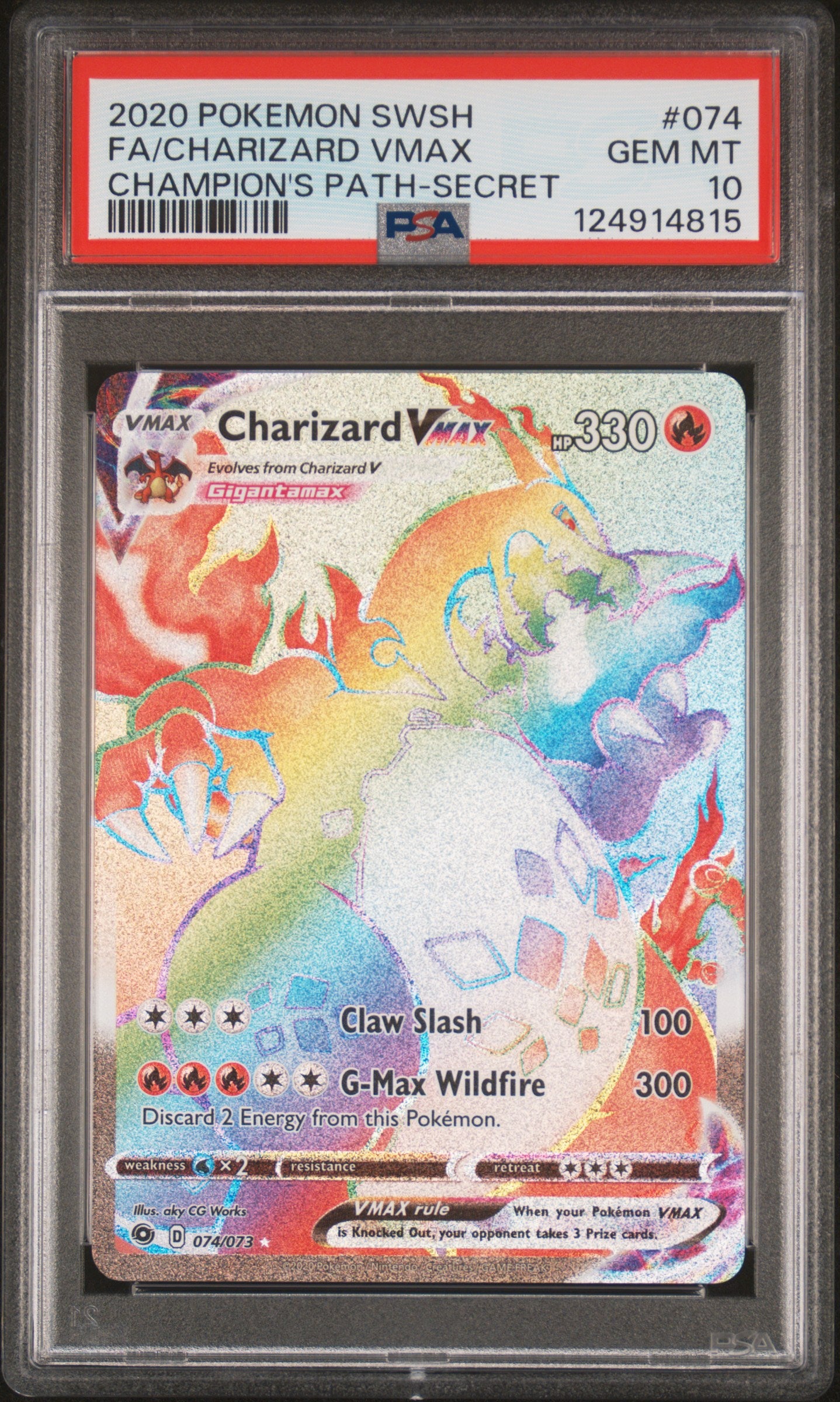 PSA 10 - Charizard Vmax 074/073