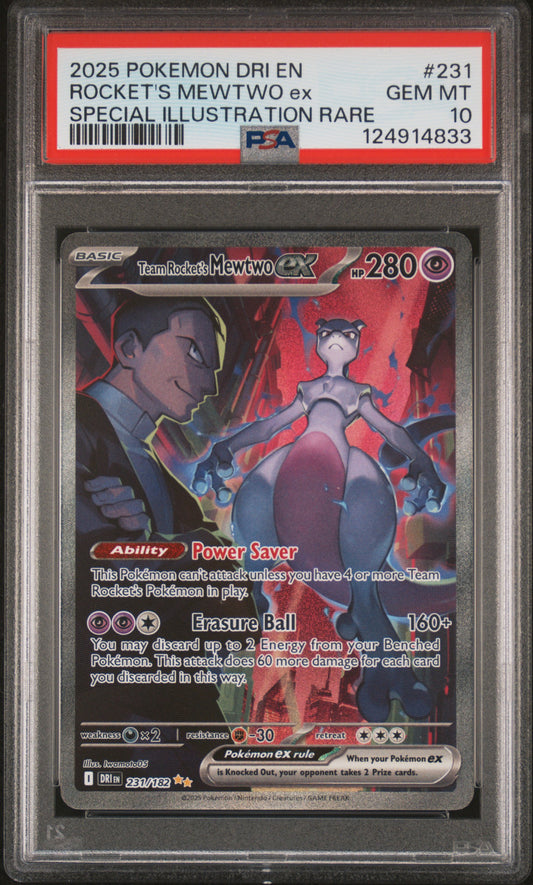 PSA 10 - Team Rocket's Mewtwo ex 231/182